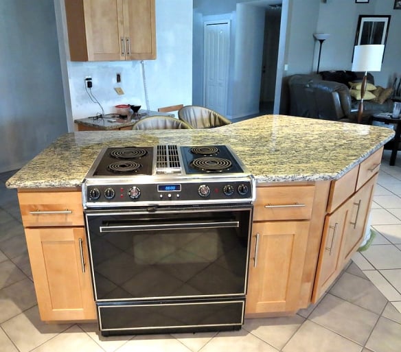 kitchen island cabinet stove range